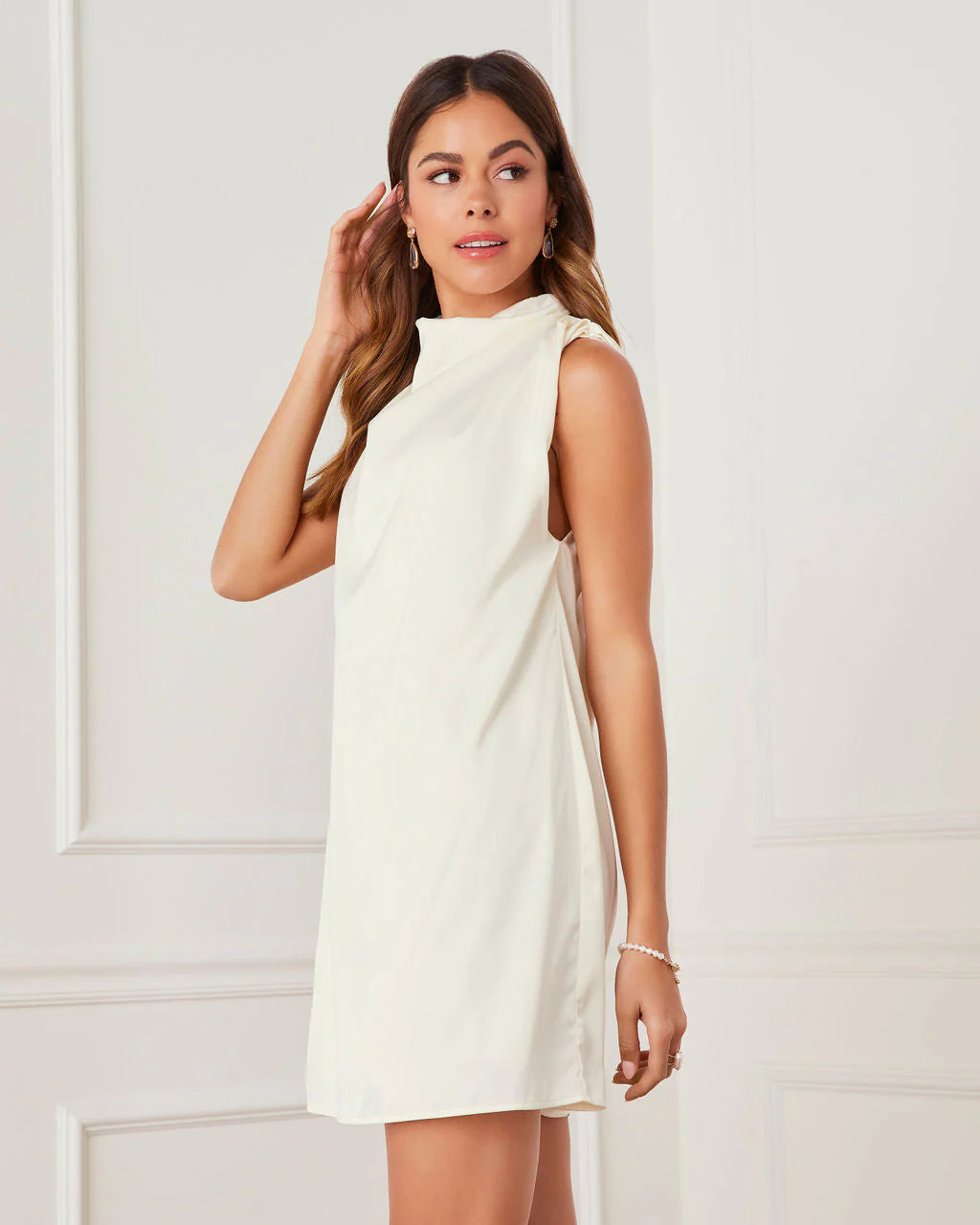 Sofiya Satin High Neck Mini Dress | VICI