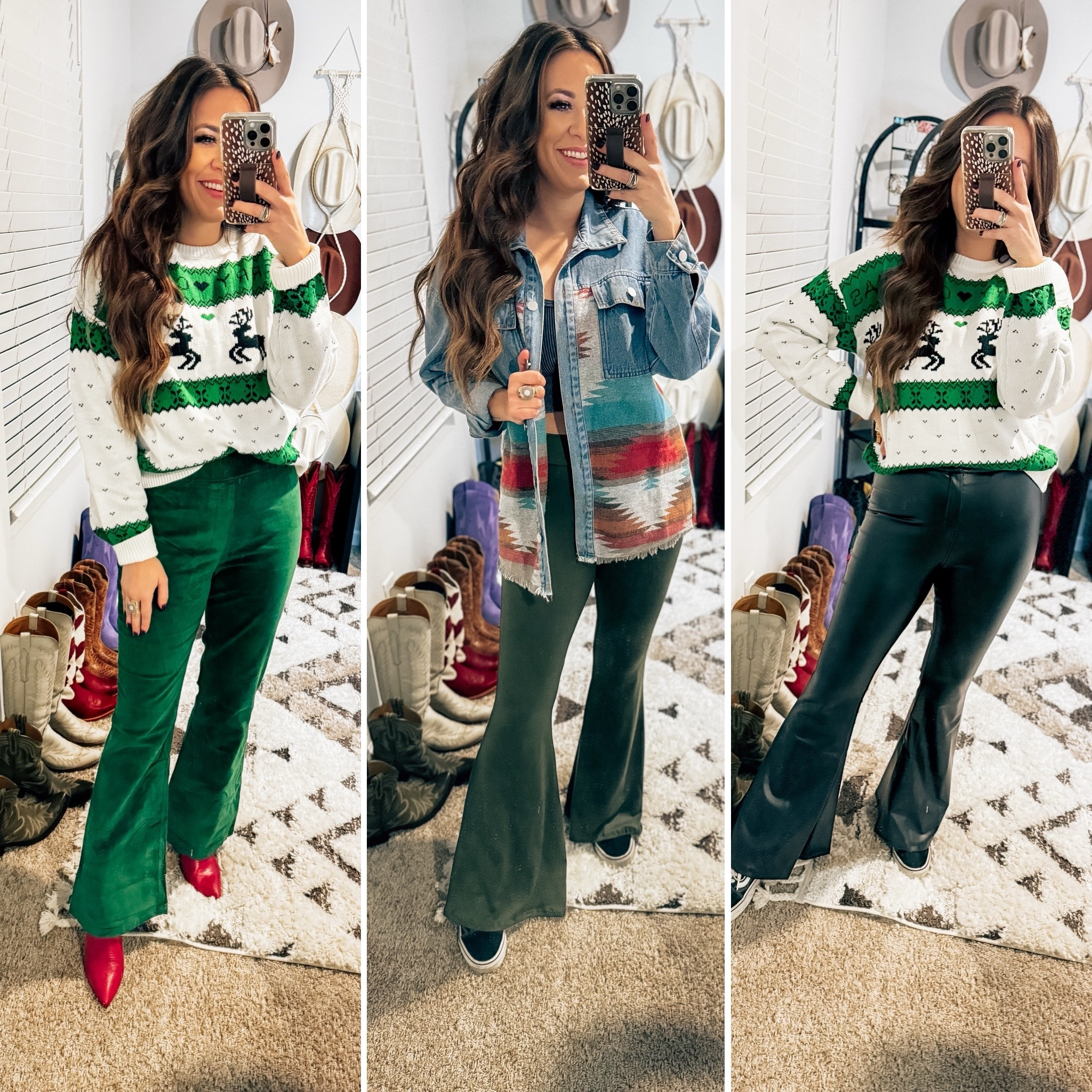 Christmas outfits from Amazon, last-minute, holiday outfits, last-minute Christmas outfits, New Year’s Eve, outfits, holiday outfits, Christmas sweater, faux, leather flare, pants, yoga pants, BoHo, western, Aztec denim, Shacket, denim jacket, red boots, booties, corduroy flare, pants, teacher, outfit, business, workwear, winter outfits, Amazon must have, Amazon, fashion, Amazon, viral, Amazon sweater, Amazon women’s must have

#LTKSeasonal #LTKstyletip #LTKover40