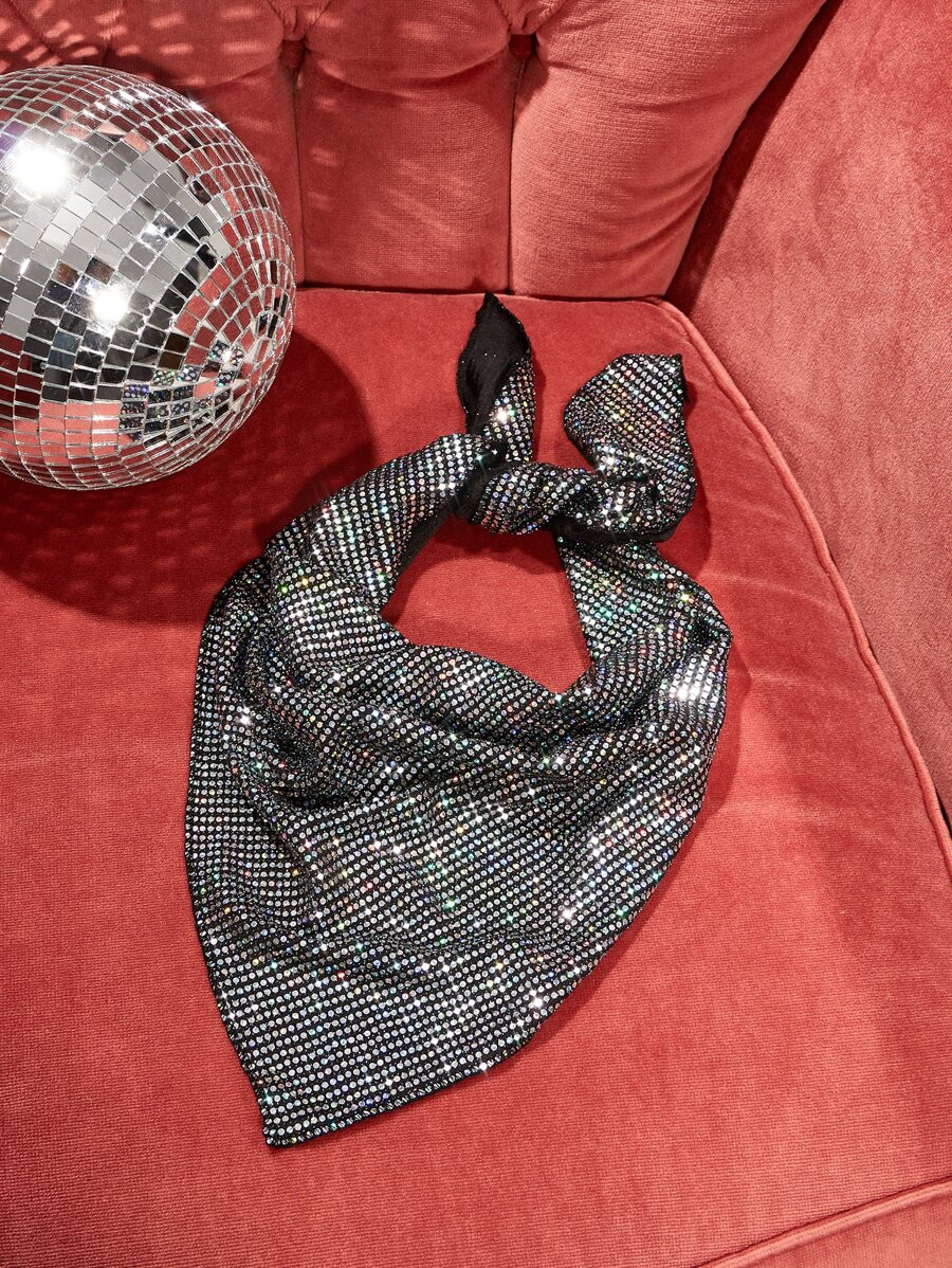 SHEIN SXY Rhinestone Decor Scarf,School | SHEIN