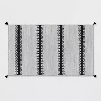 Outdoor Rug Argyle Stripe Black - Threshold™ | Target