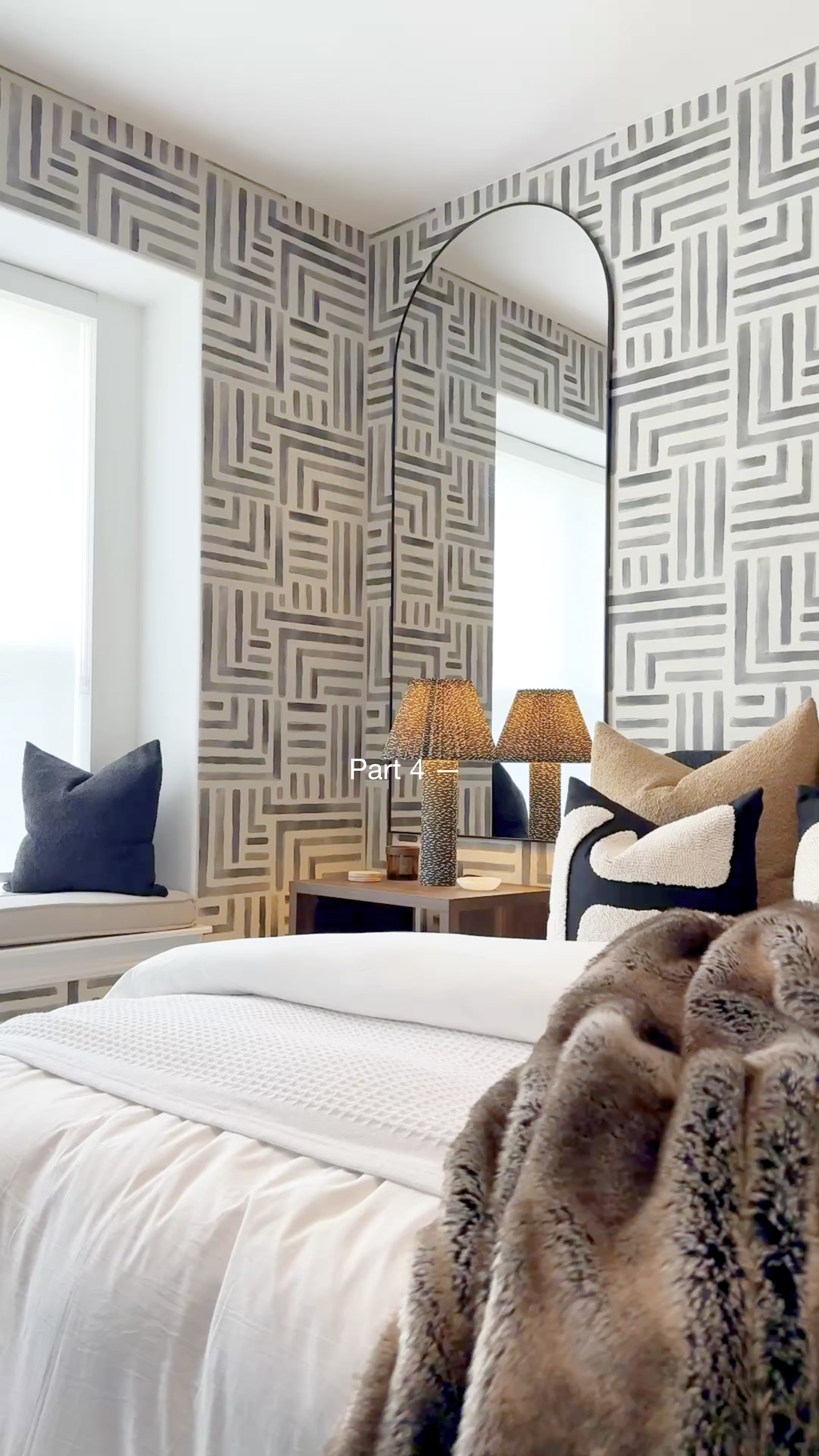 Love taking a simple bedroom and giving it some life through tints, textures, and layers. A few quick tips if you’re styling your own:

✨ When adding mirrors above your nightstands, match their width to the nightstand. To find the perfect height, take your ceiling height, subtract your nightstand height, then subtract about 5 inches, that’s your sweet spot.
✨ For bedding, layer larger pillows in the back and smaller ones up front for a polished look.
✨ If you’re installing wallpaper, always confirm your square footage with your contractor and let them know if your walls are textured or smooth, it affects how well the paper adheres.
✨ And bedding doesn’t have to be pricey, most of mine is from Amazon, with the throw cover from CB2.

Simple swaps and small details make a big difference in pulling a room together.

#LTKHome