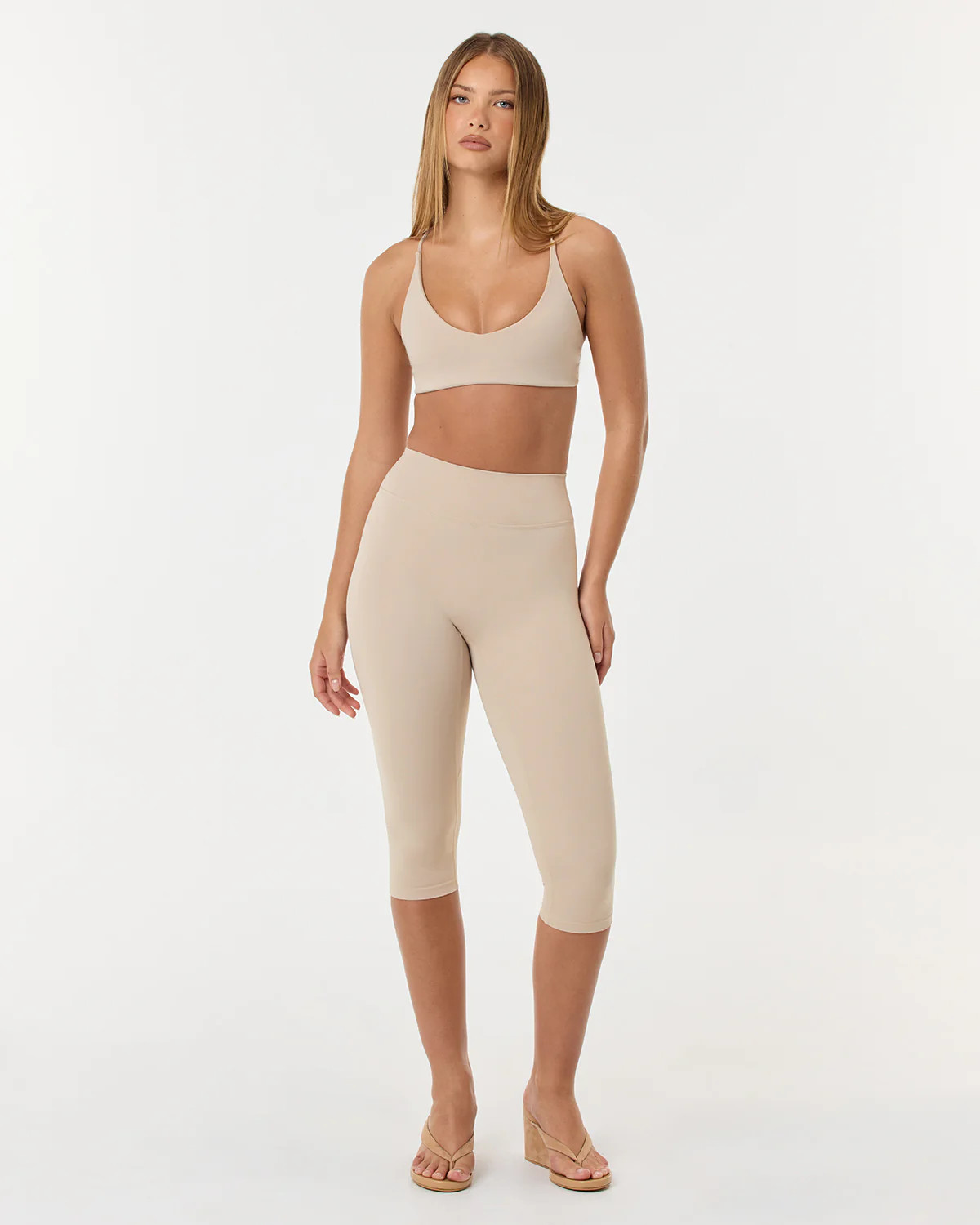 Form Invisible Scrunch Capri Leggings | Fawn | Crop Shop Boutique US
