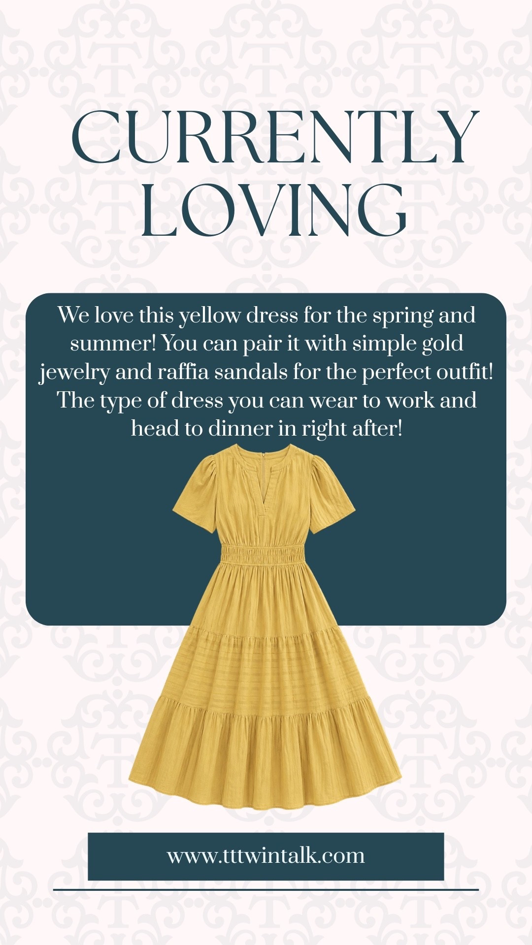 We love this yellow dress for the spring and summer! You can pair it with simple gold jewelry and raffia sandals for the perfect outfit! The type of dress you can wear to work and head to dinner in right after!

#LTKOver40 #LTKMidsize #LTKSeasonal