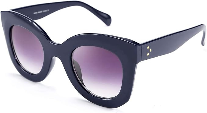 FEISEDY Oversized Square Horn Sunglasses Men Women Retro Thick Bold Frame B2572 | Amazon (US)