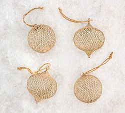 Mixed Gold Cage Ornaments - Set of 4 | Pottery Barn (US)