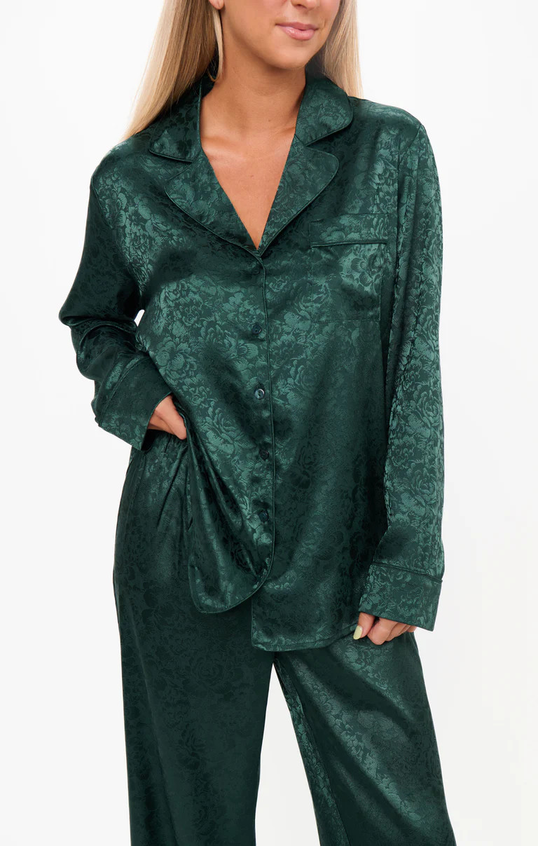 Classic PJ Set ~ Forest Green Floral Silky | Show Me Your Mumu