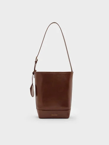 Dark Brown Enola Elongated Bucket Bag | CHARLES & KEITH UK | Charles & Keith UK