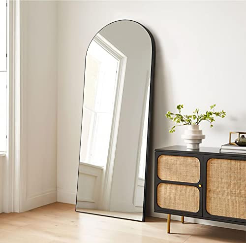 PexFix Full Length Mirror, 65''x22'' Black Arched Mirror Large Floor Mirror Standing Leaning Hanging [65''x22'' - Black] | Amazon (US)