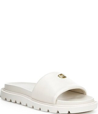 COACH Brynn Leather Slide Sandals - 9.5 | Dillard's