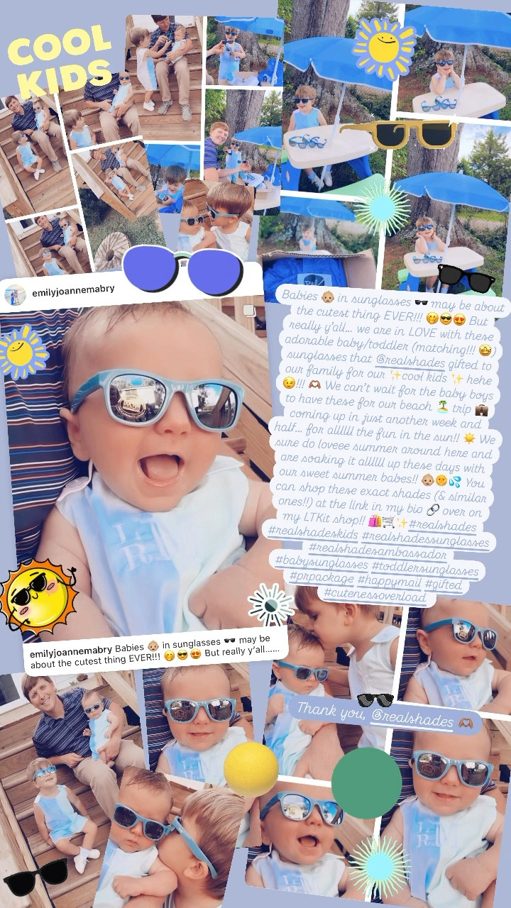 Babies 👶🏼 in sunglasses 🕶️ may be about the cutest thing EVER!!! 🤭😎😍 But really y’all… we are in LOVE with these adorable baby/toddler (matching!!! 🤩) sunglasses that @realshades gifted to our family for our ✨cool kids ✨ hehe 😉!!! 🫶🏽 We can’t wait for the baby boys to have these for our beach 🏝️ trip 💼 coming up in just another week and half… for allllll the fun in the sun!! ☀️ We sure do loveee summer around here and are soaking it allllll up these days with our sweet summer babes!! 👶🏼🌞💦 You can shop these exact shades (& similar ones!!) at the link in my bio 🔗 over on my LTKit shop!! 🛍️🛒✨#realshades #realshadeskids #realshadessunglasses #realshadesambassador #babysunglasses #toddlersunglasses #prpackage #happymail #gifted #cutenessoverload 

#LTKKids #LTKFamily #LTKBaby