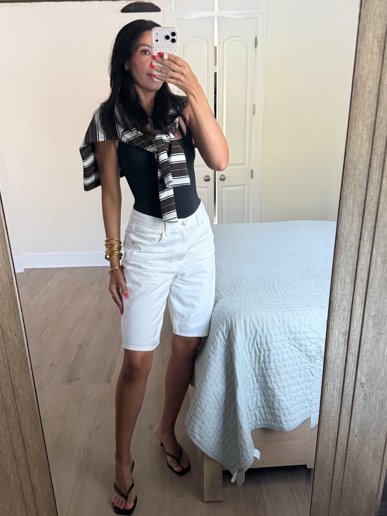 Wearing size small in tee, medium in bodysuit and 37 in shorts

#LTKmomlife #LTKgrwm #LTKootd