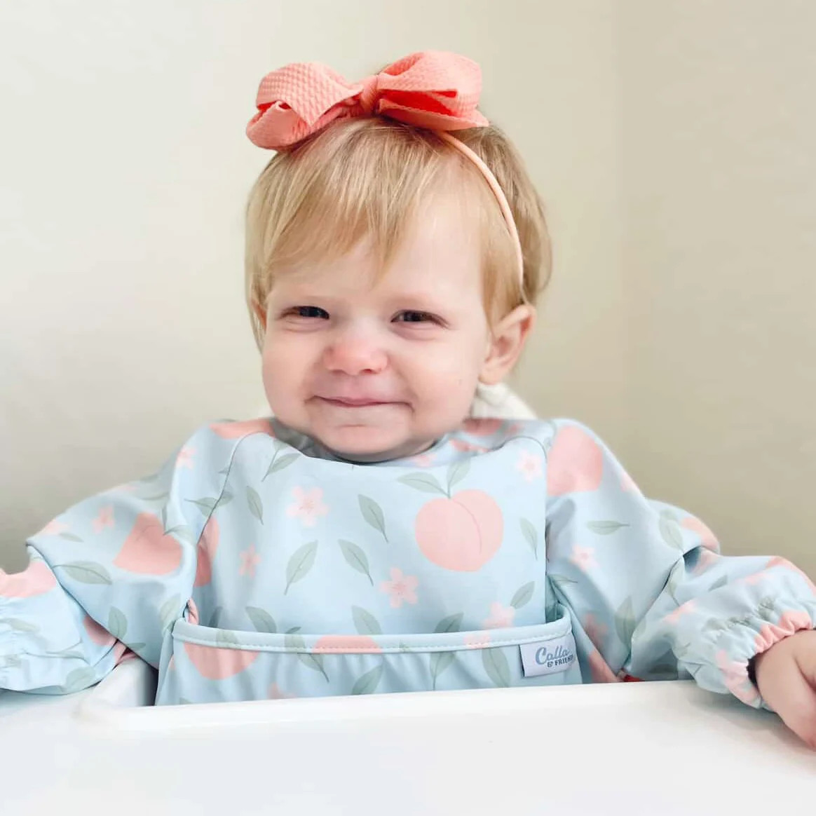 The Grayson Long Sleeve Bib - Peach Blossom | Calla & Friends