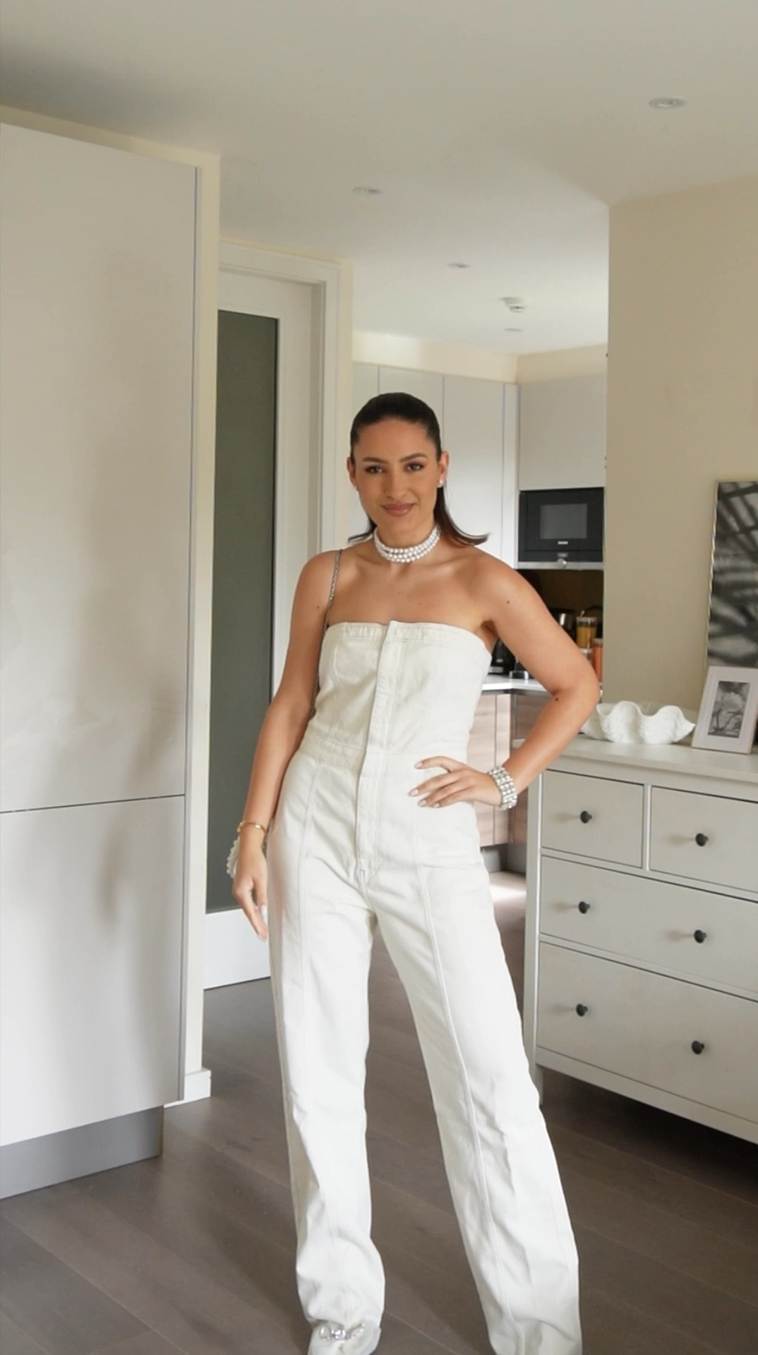 Asos, Charlotte mills, Na-kd, Be mine, transitional outfit, transitional style, spring outfit, spring fashion, white jumpsuit, bandeau jumpsuit, white overalls, pearl necklace, peal choker, pearl clutch, clutch bag, embellished heels, white pumps, bridal shoes, bridal heels, bridal outfit ideas, style inspiration 

#LTKSeasonal #LTKeurope #LTKstyletip