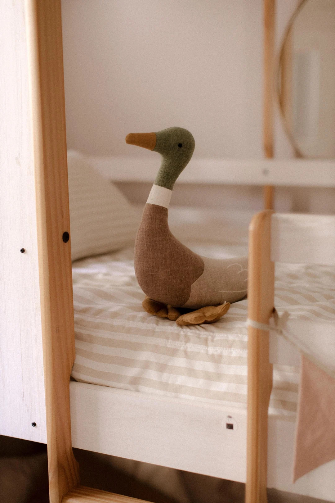 Premium Linen Heirloom Stuffed Animal Mallard Duck - Baby Shower Gift - Embroidered Neutral Unise... | Etsy (US)