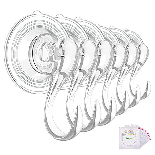 Suction Cup Hooks, VIS'V Small Clear Removable Heavy Duty Suction Hooks with Wipes Strong Window Gla | Amazon (US)