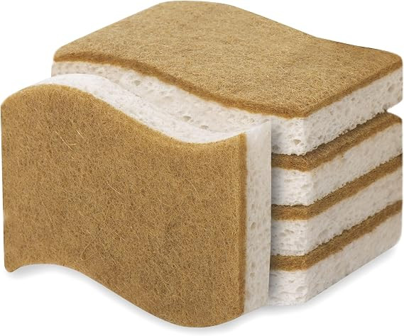 Natural Sponges Scurb Sponges for Kitchen Non-Scratch Biodegradable Plant Based Scrubber Pads for... | Amazon (US)