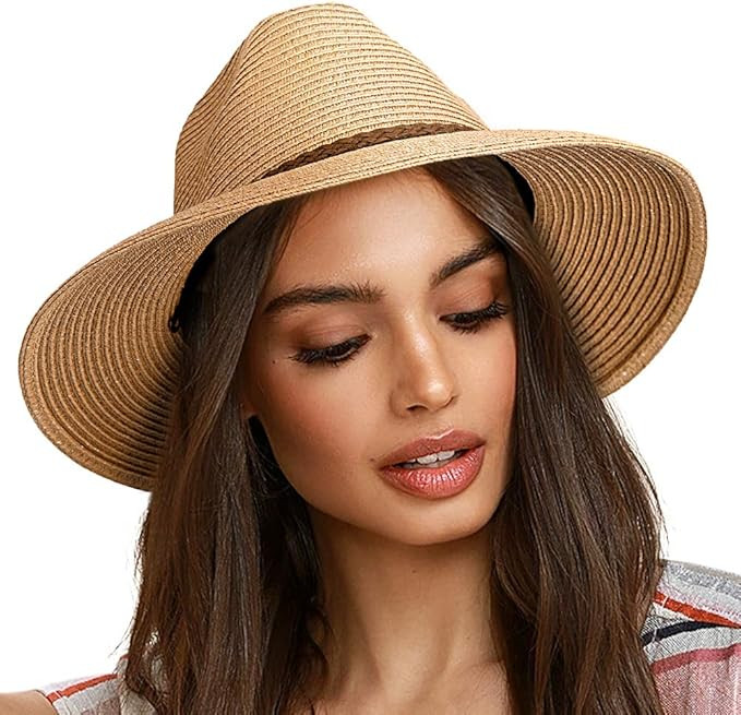 FURTALK Sun Hats for Women Summer Wide Brim UV UPF 50+ Panama Fedora Foldable Packable Straw Beac... | Amazon (US)