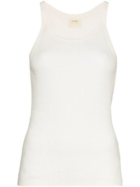 scoop-neck linen tank top | Farfetch (UK)