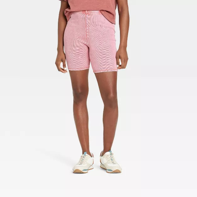 Women's Ribbed Distressed 7" Inseam Bike Shorts - Universal Thread™ | Target