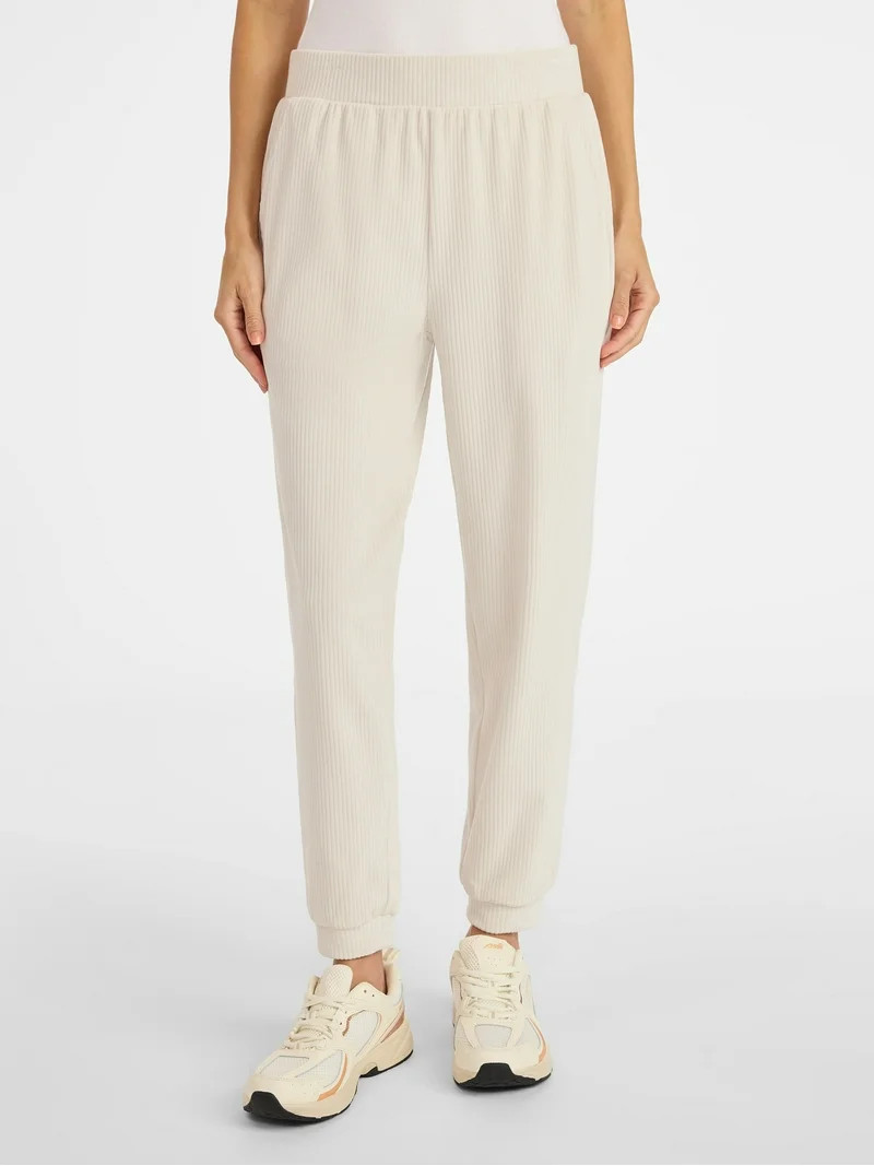 Avia Women's Ribbed Velour Jogger Pants, Sizes XS-XXXL | Walmart (US)