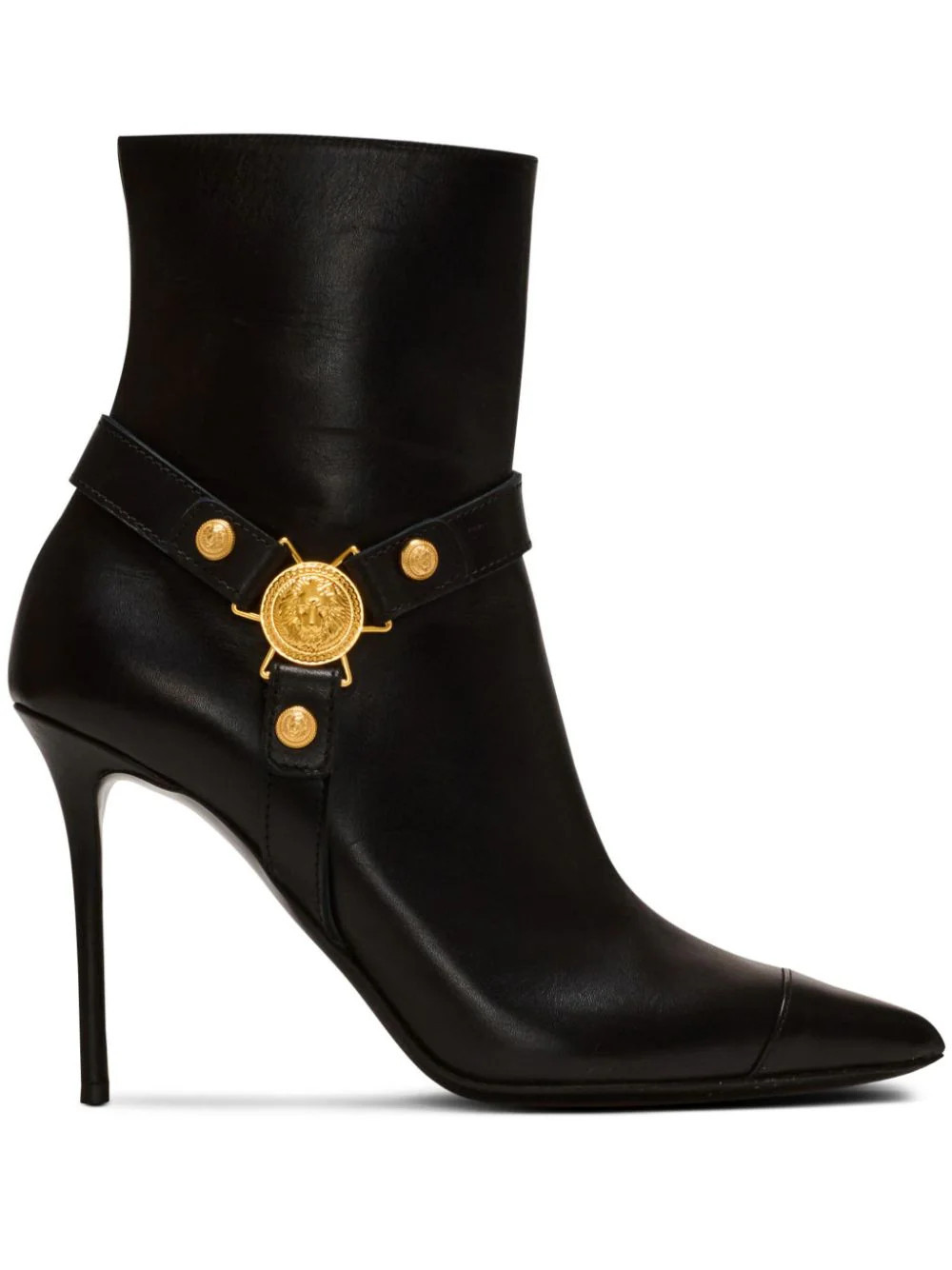 Balmain Eva 95mm logo-plaque ankle boots - Black | Farfetch Global