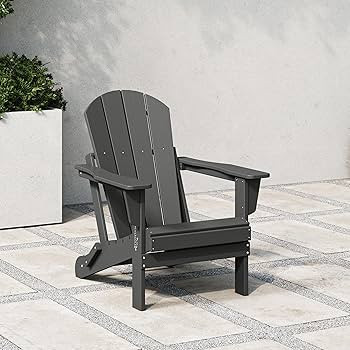 WestinTrends Malibu HDPE Outdoor Patio Folding Poly Adirondack Chair, Gray | Amazon (US)