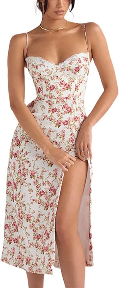 Faretumiya Women Strappy Cut Out Maxi Dress Spaghetti Strap Backless Bodycon Long Dress Tight Tub... | Amazon (US)