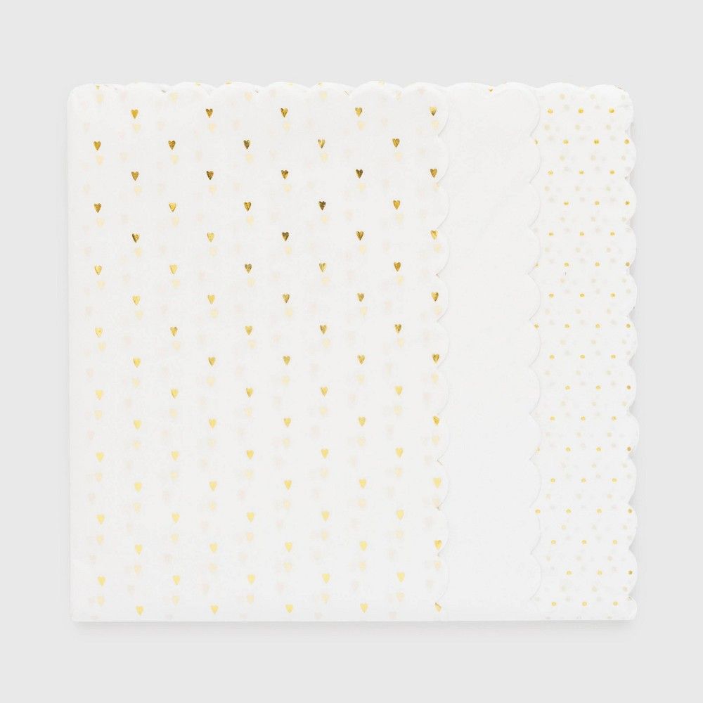White & Gold Scallop Gift Tissue 25ct - Sugar Paper™ | Target