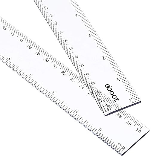 EBOOT 2 Pack Plastic Ruler Straight Ruler Plastic Measuring Tool for Student School Office (12 In... | Amazon (US)