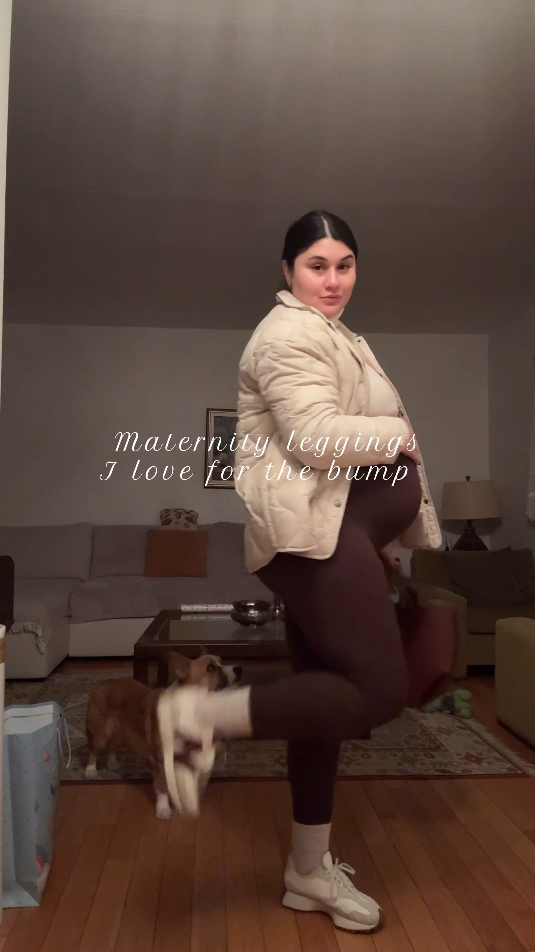 Maternity leggings I actually like! TTS 
I’m wearing size M 
Brown is perfect for this season but it comes in many colors 

#LTKFindsUnder50 #LTKBump