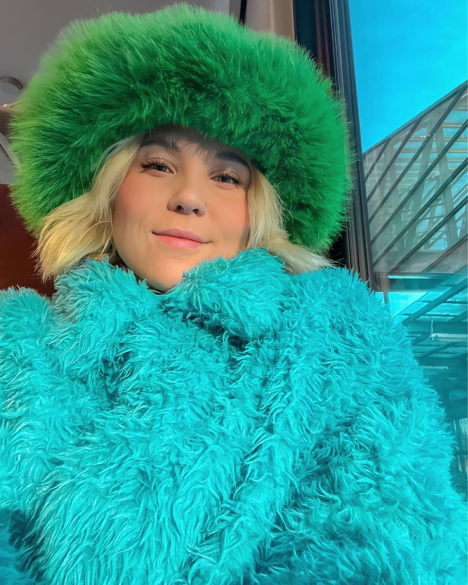 All the way fluffy look! Green bucket hat and fluffy coat. 🫶🏻

#LTKSeasonal #LTKstyletip #LTKeurope