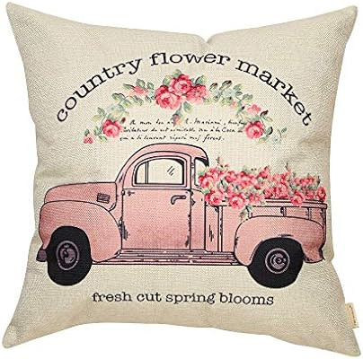 Fahrendom Country Flower Market Vintage Pink Truck Farmhouse Décor Fresh Cut Spring Blooms Sign ... | Amazon (US)
