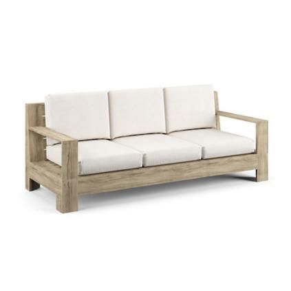 St. Kitts Sofa in Weathered Teak with Cushions | Frontgate
