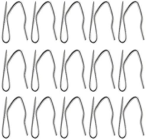 58 Pcs Metal Curtain Hooks, Nydotd Silver Rustproof Stainless Steel Plated Nickel Hooks Heavy-Dut... | Amazon (US)