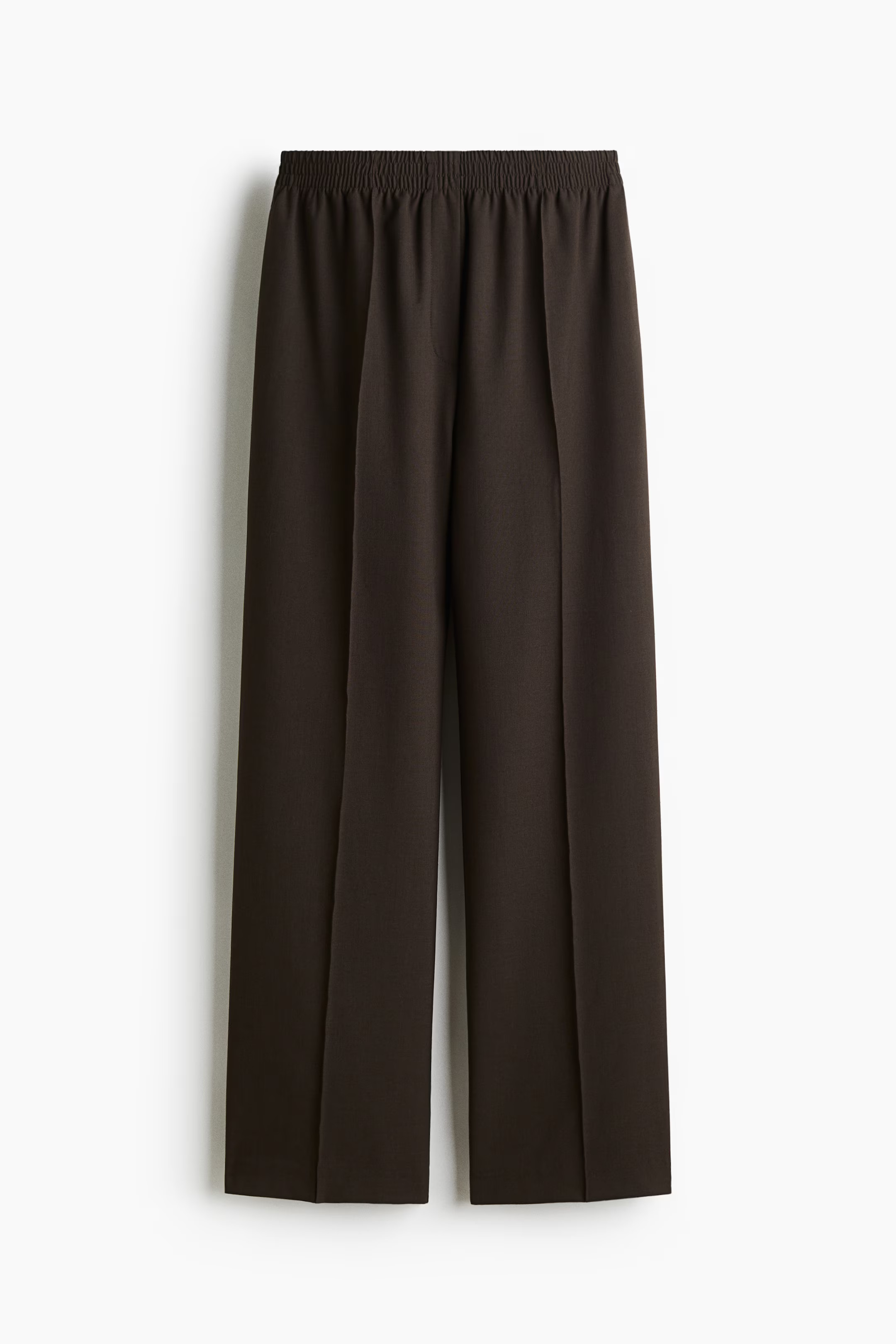 Crease-leg trousers - Dark brown - Ladies | H&M GB | H&M (UK, MY, IN, SG, PH, TW, HK)