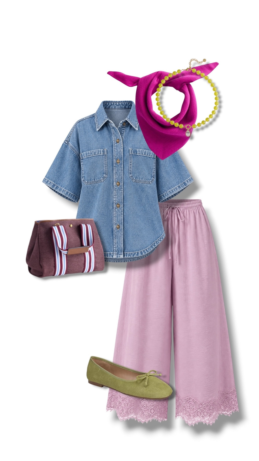 Colorful fall outfits will always have my vote. I love the denim top with the soft pink lace pants, green flats, and bright accessories for a look that feels fun without trying too hard!

#LTKgrwm #LTKootd #LTKSeasonal
