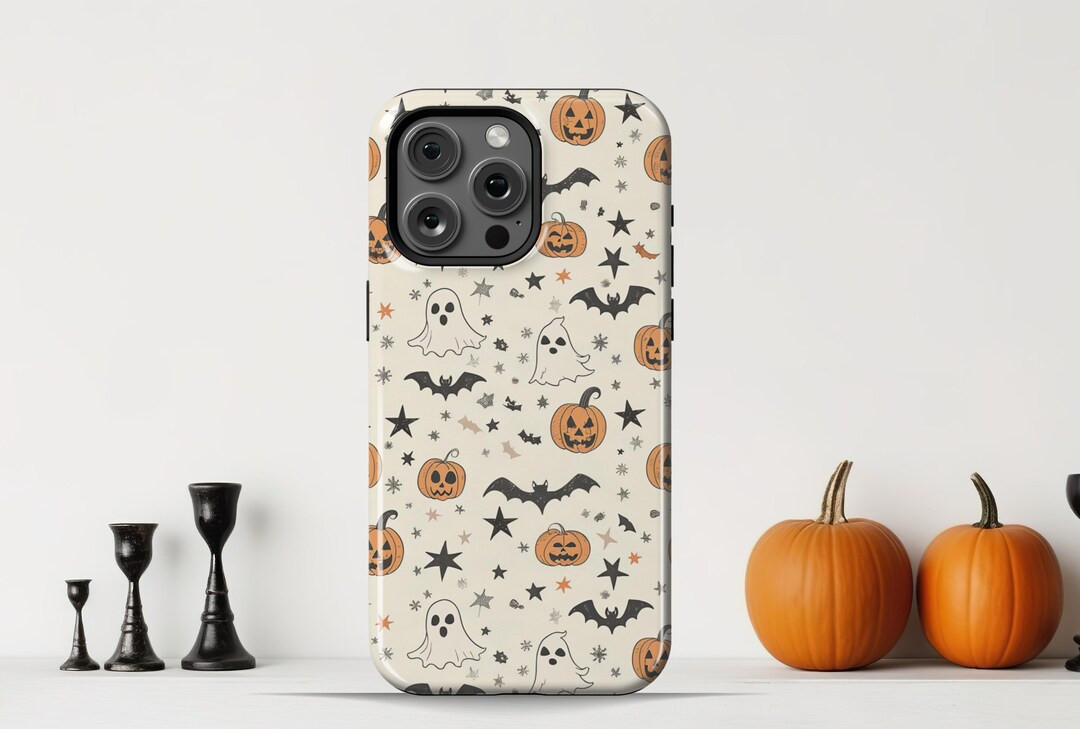 Halloween Phone Case Ghosts and Fall Pumpkins Phone Case Spooky Ghost Lover Autumn Season Phone C... | Etsy (US)