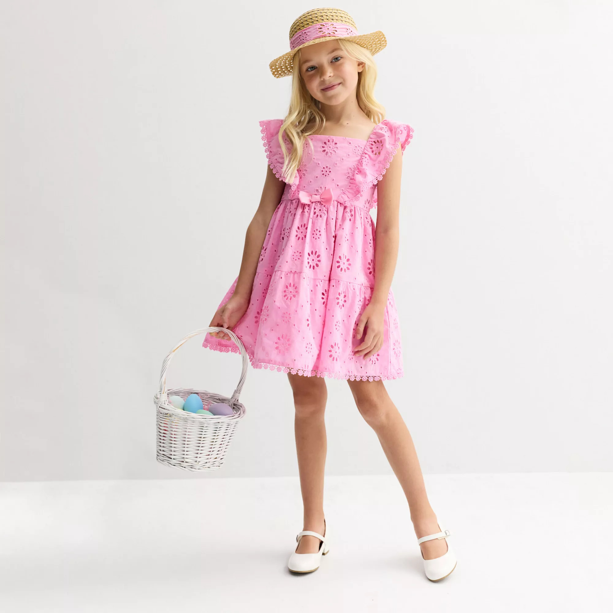 Girls 4-6x Blueberi Boulevard Eyelet Dress & Hat Set | Kohl's