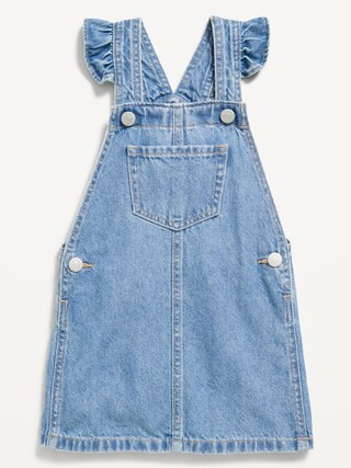 Ruffle-Trim Jean Skirtall Dress for Toddler Girls | Old Navy (US)
