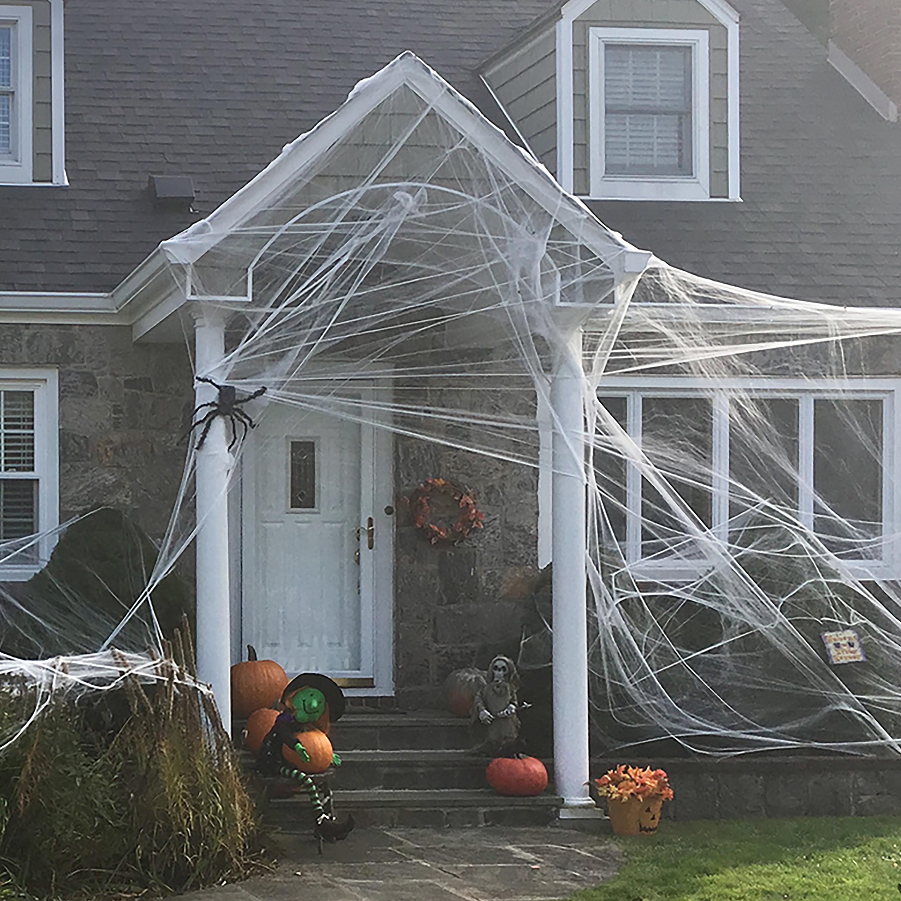 Halloween White Super Stretch Spider Web, by Way To Celebrate - Walmart.com | Walmart (US)