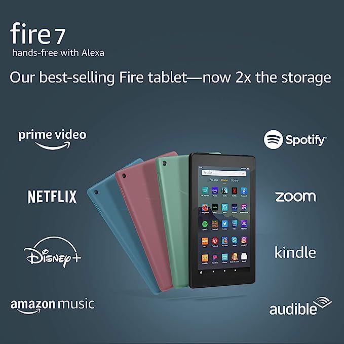 Fire 7 tablet, 7" display, 16 GB, latest model (2019 release), Plum | Amazon (US)
