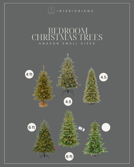 Perfect Christmas trees for the bedroom, small size Christmas tree, pre-lit artificial Christmas tree, 4, 5 and 6 foot Christmas trees. 

#LTKHoliday #LTKhome #LTKsalealert