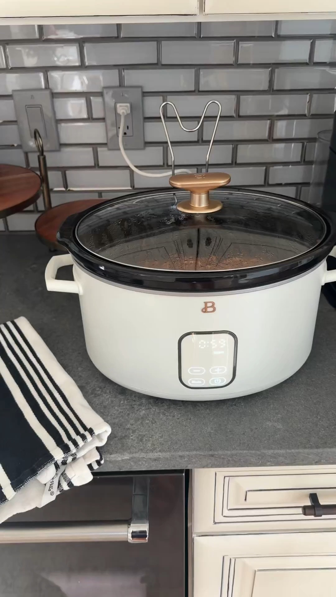This crockpot is huge and works beautifully! Plus I love that. It has a built-in stand for the lid. 
Bonus: on sale

#LTKHome #LTKSaleAlert #LTKmomlife #LTKHome #LTKSaleAlert