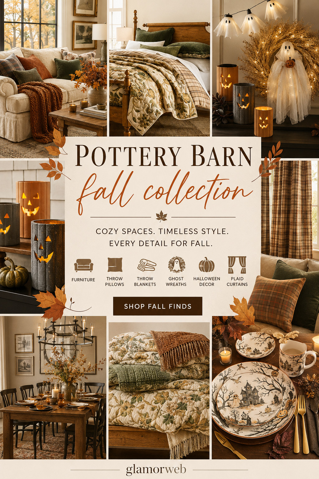 Pottery Barn fall collection is giving all the cozy, homey, pumpkin-spice-at-home vibes and I am loving every single detail 🍂✨ Fall finds for the living room, cute ghost wreaths, cute Halloween decor, plaid curtains, throw blankets, throw pillows, fall quilt set, and fall dining set finds that make the whole house feel warm and inviting. If you are ready for a fall living room refresh, this is your sign to start layering in those soft textures, classic prints, and seasonal touches that make home feel extra special this time of year. #PotteryBarn #PotteryBarnFall #FallCollection #FallFinds #FallDecor #FallHomeDecor #FallLivingRoom #LivingRoomRefresh #CozyHome #HomeDecor #ThrowBlanket #ThrowPillows #PlaidCurtains #GhostWreath #HalloweenDecor #CuteHalloweenDecor #FallQuiltSet #FallDiningRoom #FallDiningSet #AutumnDecor #CozyFallVibes #FallAesthetic #HomeRefresh #SeasonalDecor #NeutralDecor #CozyLivingRoom #InteriorInspo #HomeStyle #FallVibes #LTKHome #LTKFinds #ShopTheLook #HomeFinds #DecorInspo #FallDecorIdeas #HalloweenHomeDecor #CozySeason #AutumnHome #HomeGoals 

 #LTKSeasonal #LTKHome #LTKSaleAlert