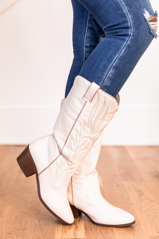 Dixie Cream Western Boots | The Pink Lily Boutique