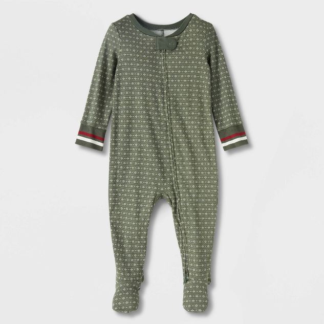 Infant Allover Fleck Long Sleeve Union Suit - Hearth & Hand™ with Magnolia Green | Target