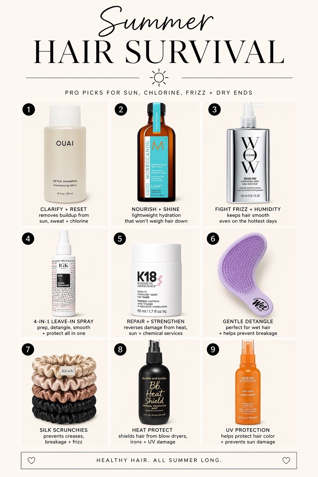 Summer hair doesn’t have to mean dry ends, frizz, faded color, and breakage. ☀️ These are my pro-approved staples for keeping hair healthy through sun, chlorine, humidity, and heat styling. If your hair always acts different in summer, start here. Linked in LTK. ✨

#LTKbeauty #LTKsummer #HairCareFavorites #SummerHairCare #HealthyHairTips #FrizzControl #HairStylistApproved #BeautyFinds #Over40Beauty #RealHairAdvice


#LTKOver40 #LTKBeauty #LTKselfcare