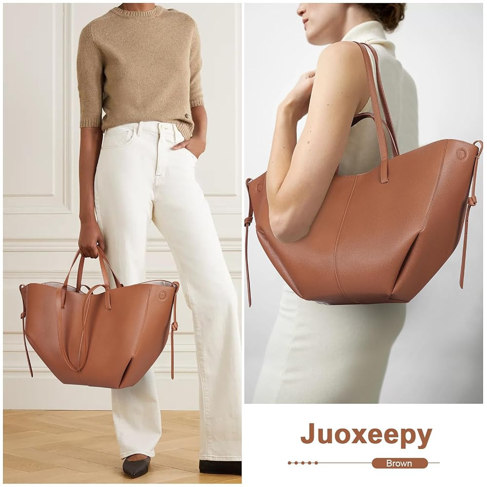 Juoxeepy Work Bag Faux Leather Tote Bag for Women Trendy Handbag Purse Fall Shoulder Bag with Mag... | Amazon (US)