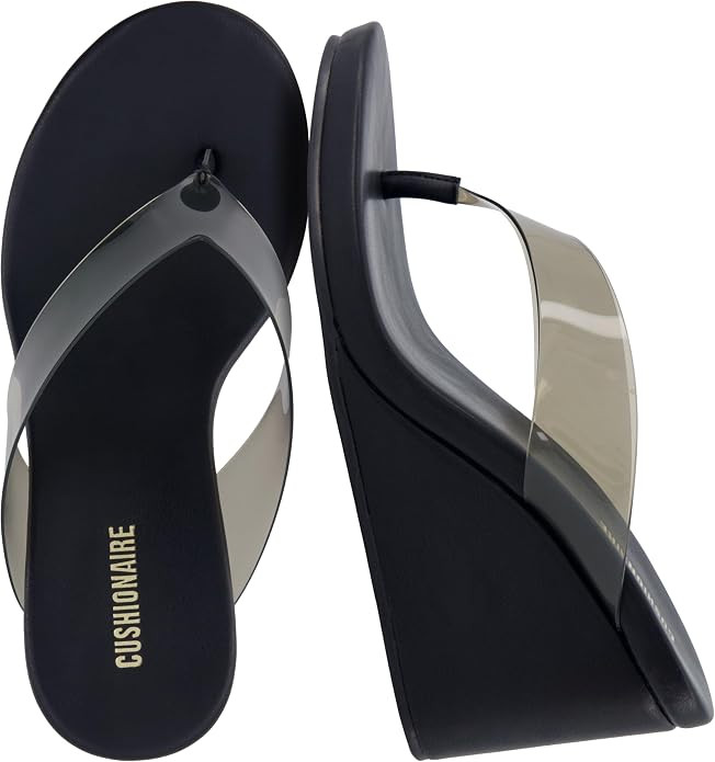 CUSHIONAIRE Bera Platform Thong Womens Sandals, Stylish Wedge Flip Flops for Women with Contoured... | Amazon (US)