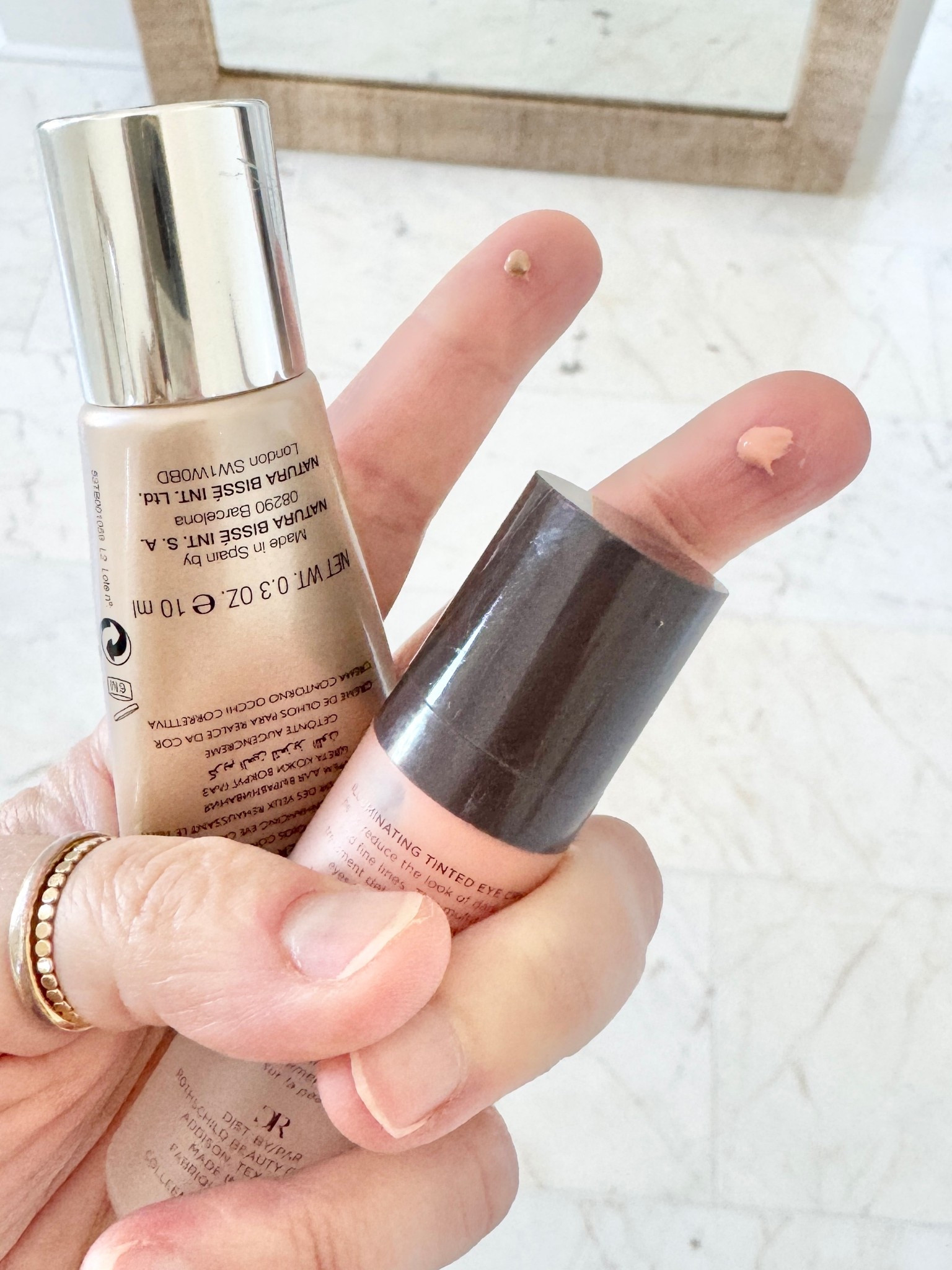 Double duty! Dry undereyes only crept up on me recently! These options have a hint of color to correct dark circles while decreasing fine lines. 

Left - best for olive skin or tan skin
Right - best for fair skin

#LTKgrwm #LTKOver40 #LTKBeauty